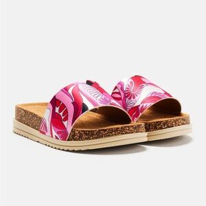 Stylish Pink Floral Slide Sandals